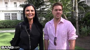 Jasmine Jae brings her young boy toy along for a POV fucking